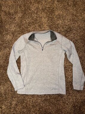 Eddie Bauer Light Gray Quarter-Zip Pullover